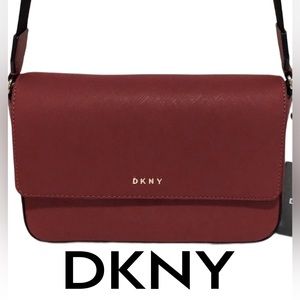 NWT DKNY Winona Flap Crossbody, Dark Red, Medium